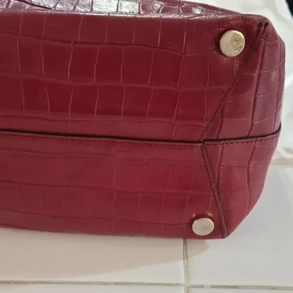 MICHAEL KORS MOTT MEDIUM SMOOTH LEATHER TOTE In Mulberry - Picture 8 of 13